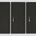 Modern Security Doors With Different Panel Designs And Sleek Dark Finish 3d model