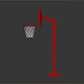 Red Frame White Backboard Basketball Hoop Sports Equipment With Stable Base Structure