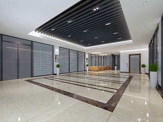 Modern Away Office Corridor 3d model