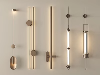 Modern Wall Lights With Various Sleek Designs And Different Shapes For Home Use 3d model