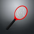 Efficient Red Electric Mosquito Swatter With Black Handle And Grid Surface 3d model