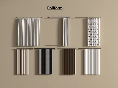 Poliform Curtains Various Styles Striped And Patterned Designs For Home Decor 3d model