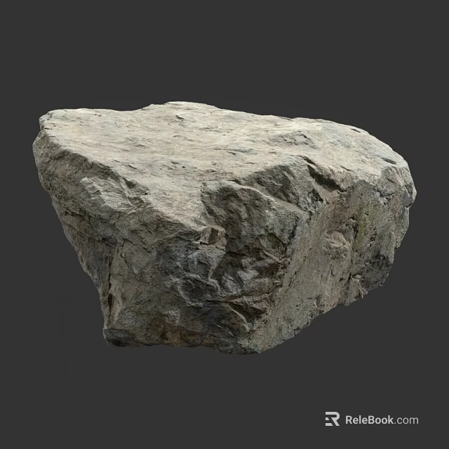Natural Rough Textured Stone Block With Solid Exterior Surface For Construction Use 3d model 