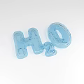 Blue Transparent H2O Letter Decorative Ornament Set For Home Decor