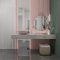 Modern Public Restroom Featuring White Toilet Marble Walls And Decorative Stand