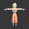 Blonde Haired Anime Character Action Figure In Orange Outfit With Arms Outstretched Pose