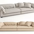 Modern double sofa multiplayer sofa 3d model