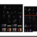 Black Bookshelf With Multiple Shelves Displaying Action Figures And Snack Packages