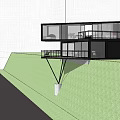 Modern Hillside Detached Villa Featuring Large Windows Terrace and Lush Green Surroundings