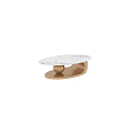 Modern Dining Table With White Marble Tabletop Black Veins And Gold Curved Base 3d model