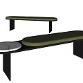 Leather Bench Bed End Stool 3d model