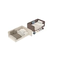 Modern Light Gray Velvet Sectional Sofa With Decorative Pillows And Blanket