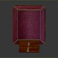 Traditional Red Wooden Commercial Equipment With Carved Patterns Tassel Decorations And Ornate Canopy