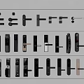 Various Modern Door Locks And Handles With Different Design Options 3d model