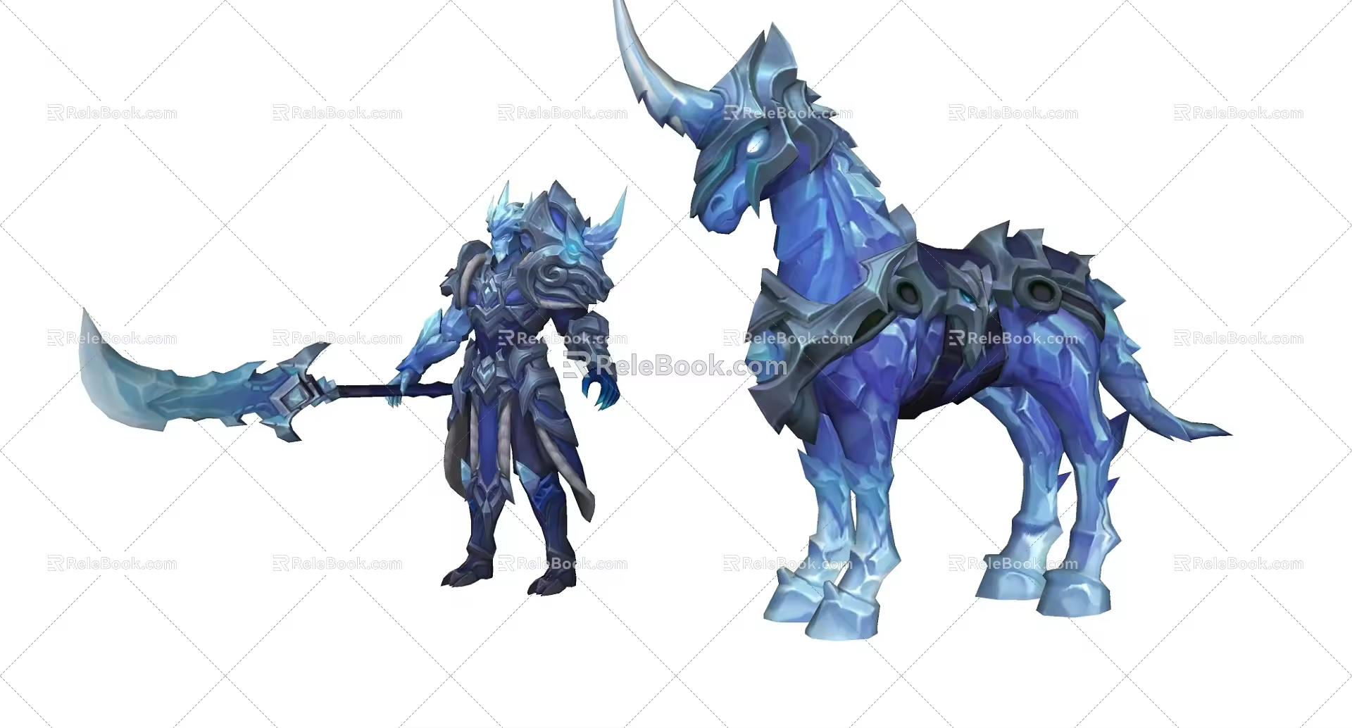 Guan Yu cartoon game characters 3d model 