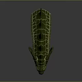 Green Spiked Mythical Creature Head With Scaly Texture Yellow Eyes And Red Tongue