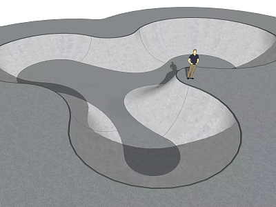Modern Skateboard Field 3d model