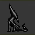 Modern Abstract Animal Shaped Decorative Furniture Sculpture With Smooth Gray Surface