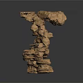 Golden Layered Stacked Stone Like Home Living Decorative Ornament For Modern Interior