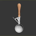 Delicious Ice Cream Serving With Stainless Steel Scoop And Wooden Handle