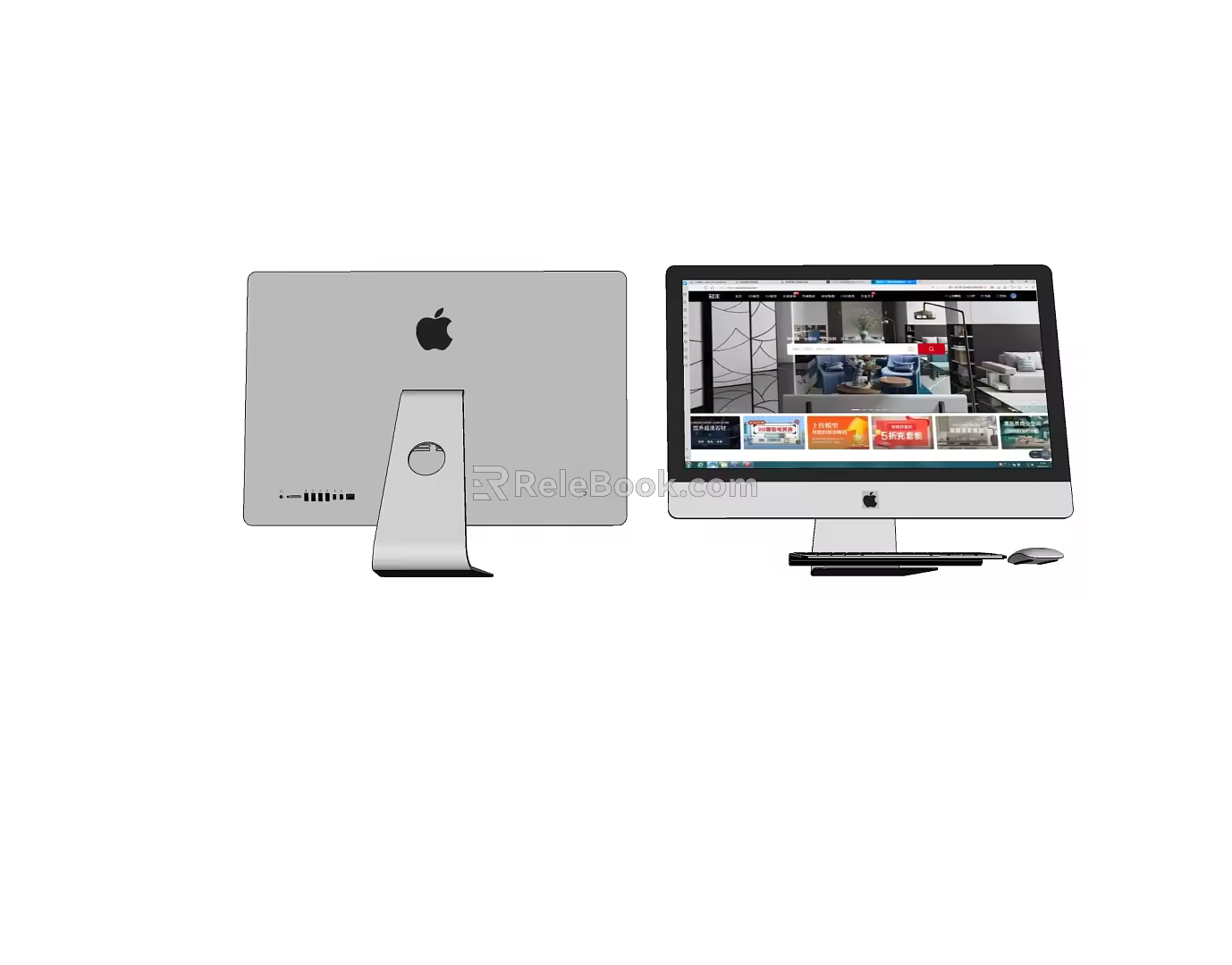 Modern computer desktop computer display 3d model