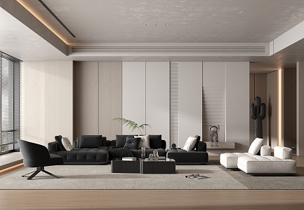 Modern Minotti living room 3d model