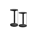 Modern Minimalist Two Black Side Tables With Round Top And Stable Base 3d model