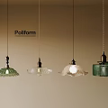 Poliform Decorative Pendant Lights with Diverse Glass Shades and Unique Styles