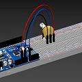 Internal structure of circuit board potentiometer 3d model