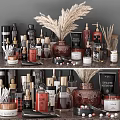 Household Cleaning And Daily Use Products Display With Assorted Bottles Candles And Decorative Items