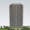 Modern High Rise Residential Building With Balconies And Surrounding Greenery
