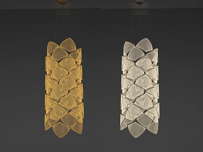Modern Golden And White Geometric Chandeliers With Petal Shaped Design For Home Decor 3d model