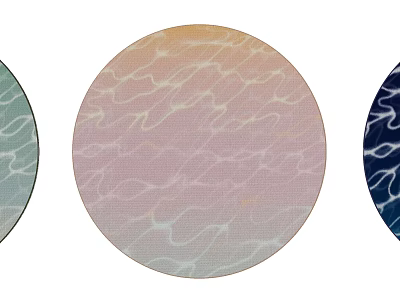 Elegant Multicolored Round Rugs With Wave Pattern For Living Room Decor 3d model