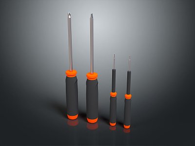 Screwdriver flat screwdriver Phillips screwdriver tool hardware tool processing tool 3d model