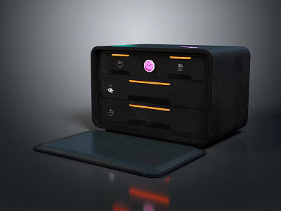 Sleek Black Kitchen Appliance Featuring Multiple Drawers Control Panel Display And Flat Surface Base 3d model
