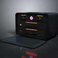 Sleek Black Kitchen Appliance Featuring Multiple Drawers Control Panel Display And Flat Surface Base