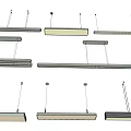 Modern Pendant Lights Featuring Sleek Linear Designs And Multiple Rod Structures 3d model