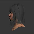 Three Realistic Male Head Models With Different Hairstyles On White Background