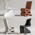 Stylish Modern Single Chair With Unique Curved Design And Various Colors