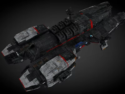 Futuristic Interstellar Spacecraft With Complex Hull Structure And Engine Modules 3d model