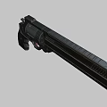 Black Revolver With Blue Glowing Accents Modern Metallic Finish And Futuristic Design