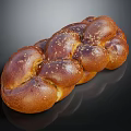 Freshly Baked Golden Brown Braided Bread With Sesame Seeds And Soft Fluffy Texture