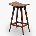 Wooden Bar Stools in Brown and Black with Modern Minimalist Design
