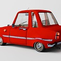 Cartoon car toy car red car 3d model