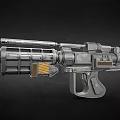 Futuristic Sci Fi Weapon Design With Metallic Barrel Grip And Structural Details 3d model