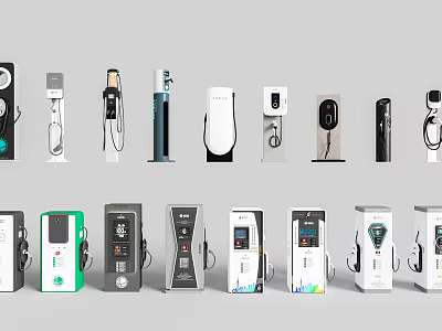 Public Facilities Various Types Electric Vehicle Charging Stations For Public Use 3d model
