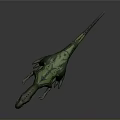 Green Carnivorous Dinosaur Character With Yellow Open Mouth And Spotted Skin