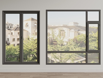 Modern windows, floor-to-ceiling windows, double windows, single windows 3d model