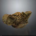 Ancient Ceramic Vessel As Daily Use Item With Cracked Texture And Rustic Surface