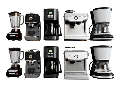 Commercial Kitchen Appliances Collection Featuring Blenders Coffee Makers Espresso Machines 3d model